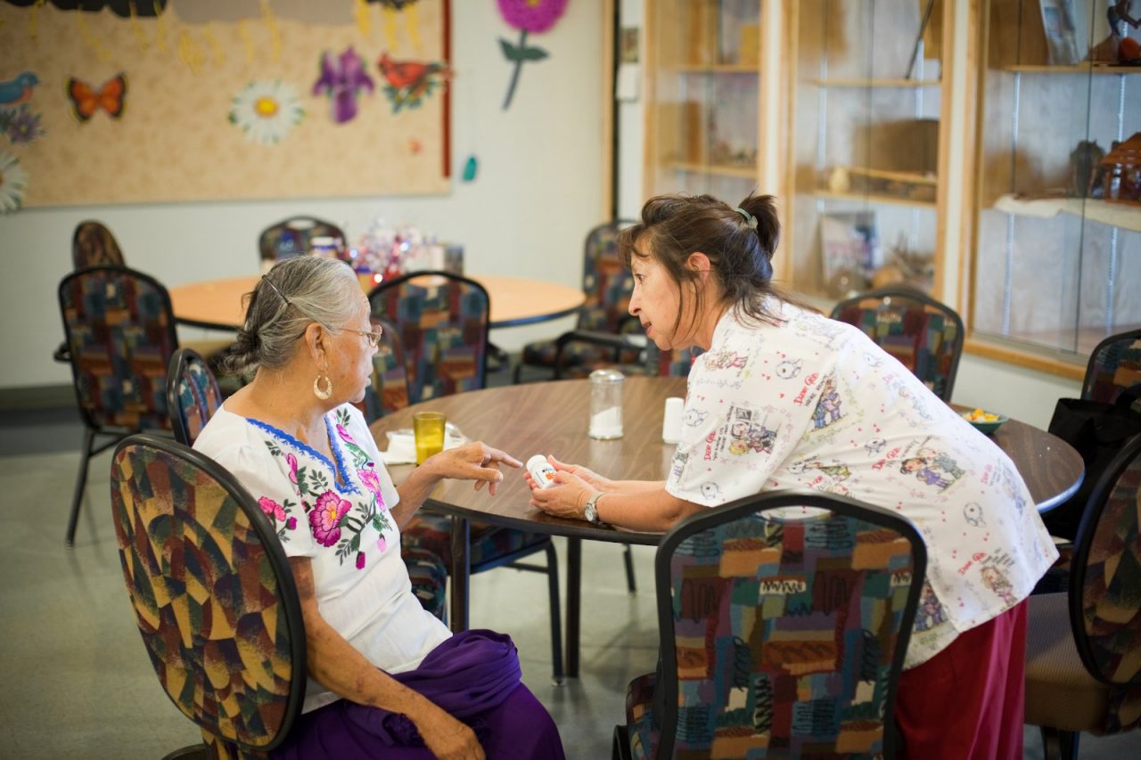 Antonia Cupis, Native American, at senior citizen center, Pascua Yaqui reservation, near Tucson, Arizona.
